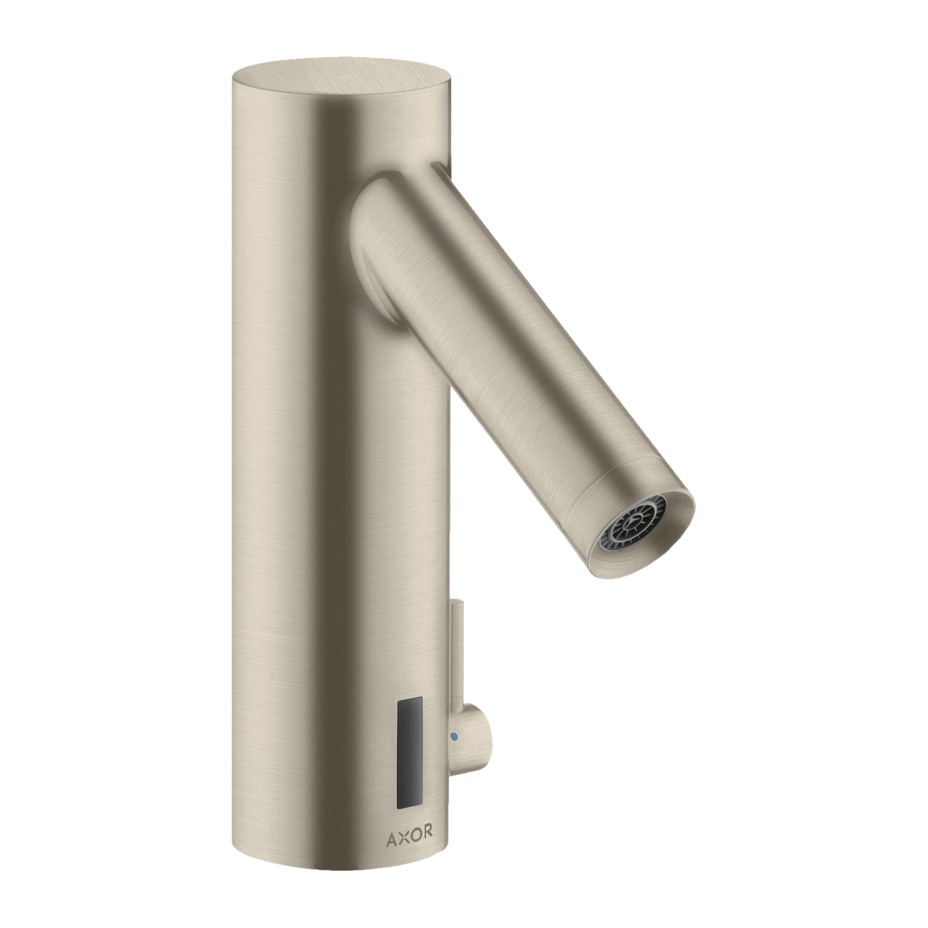 AXOR Starck Touchless Battery Operated Basin Mixer Faucet with Adjustable Temperature from Brandt in Brushed Nickel finish