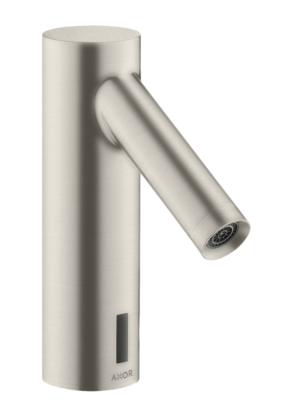 AXOR Starck Touchless Battery Operated Basin Mixer Faucet with Pre-Adjusted Temperature from Brandt in Stainless Steel Optic finish