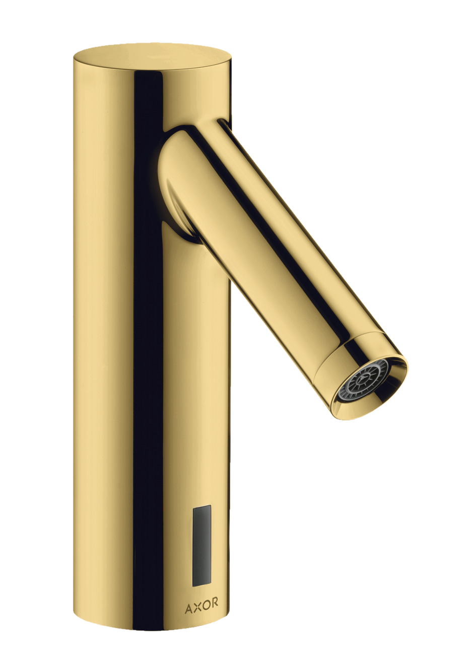 AXOR Starck Touchless Battery Operated Basin Mixer Faucet with Pre-Adjusted Temperature from Brandt in Polished Gold Optic finish