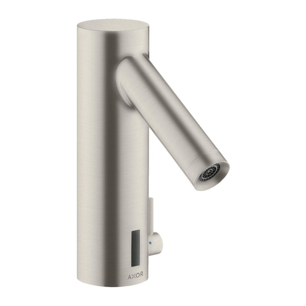 AXOR Starck Touchless 230 V Basin Mixer Faucet with Pre-adjusted Temperature from Brandt in Stainless Steel Optic finish