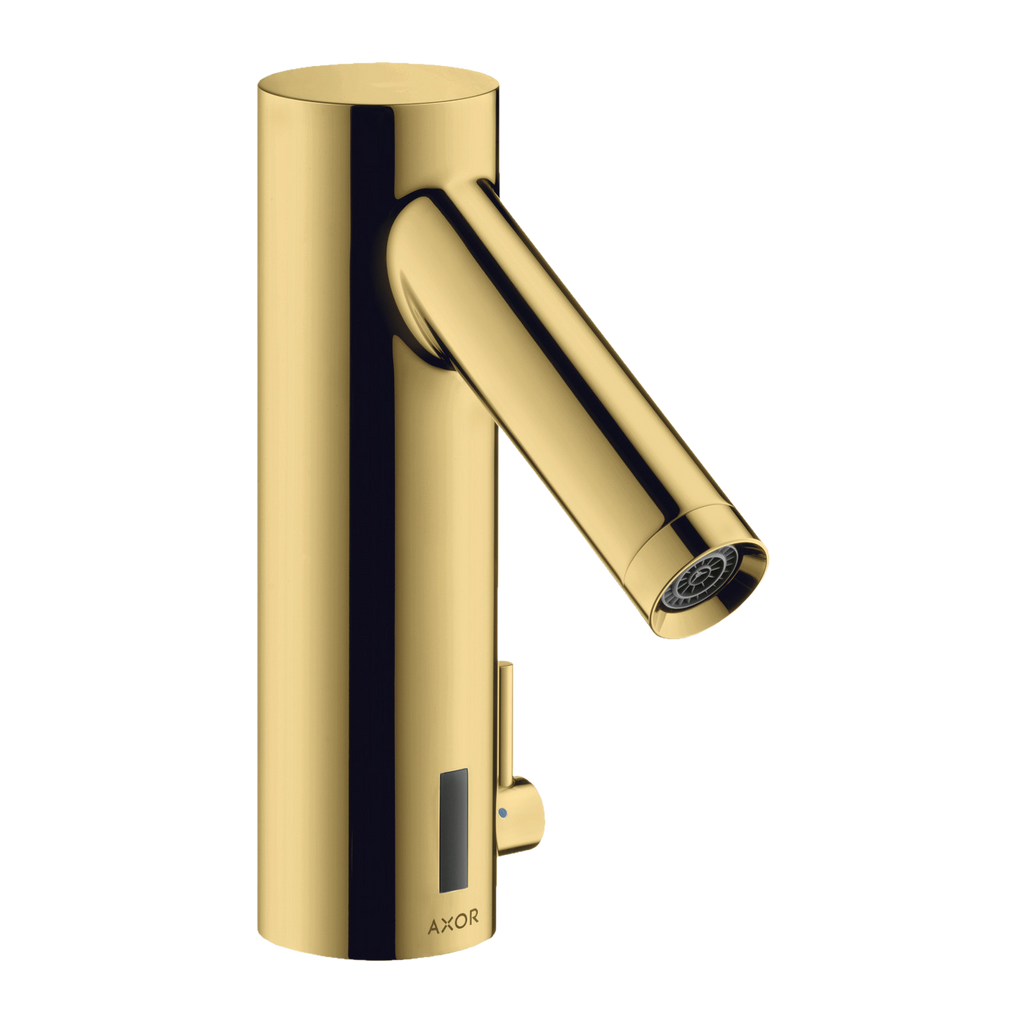 AXOR Starck Touchless 230 V Basin Mixer Faucet with Adjustable Temperature from Brandt in Polished Gold Optic finish