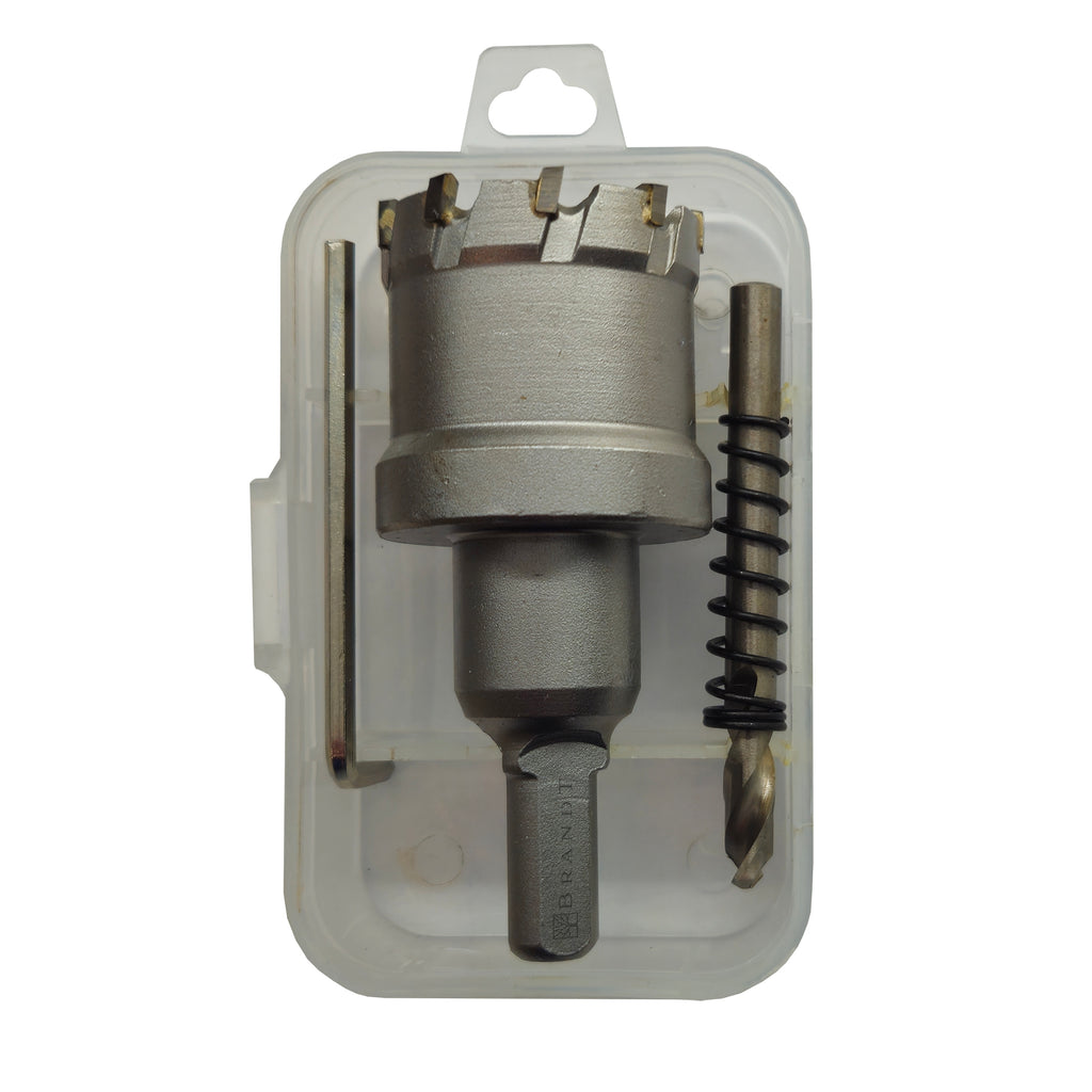 35mm Hullsag til å bore hull til Servantbatteri i Solid Surface sammen med Sentralbor og Umbraconøkkel i eske fra Brandt Bad.